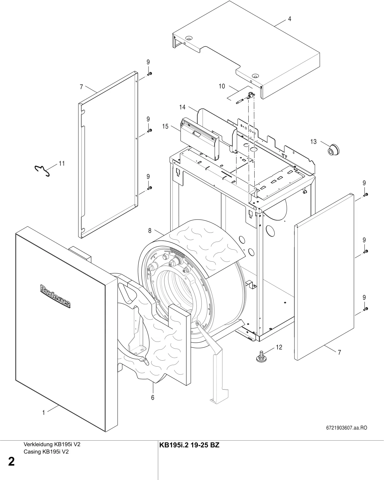 Explosietekening Verkleidung KB195i V2 — Buderus KB195i.2 19-25 BZ