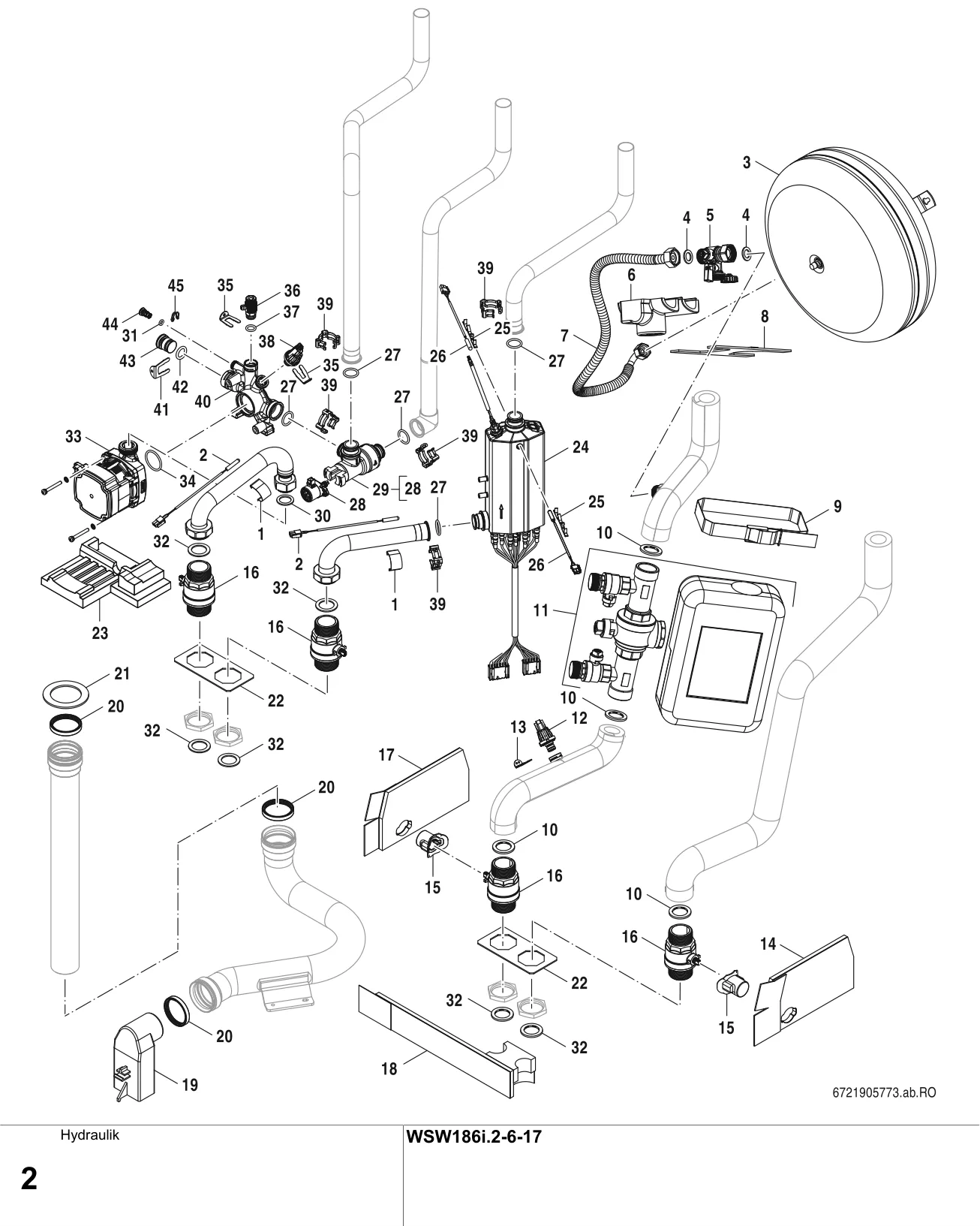 Explosietekening Hydraulik — Buderus WSW186i.2-6-17