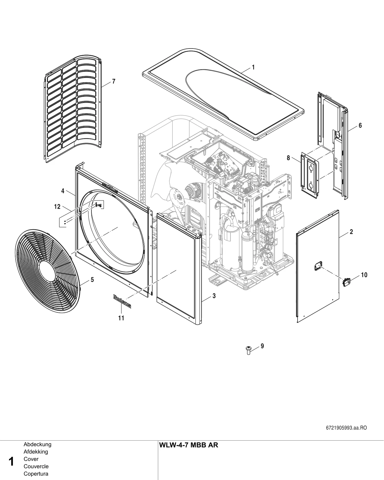 Explosietekening Couvercle — Buderus WLW-4-7 MBB AR