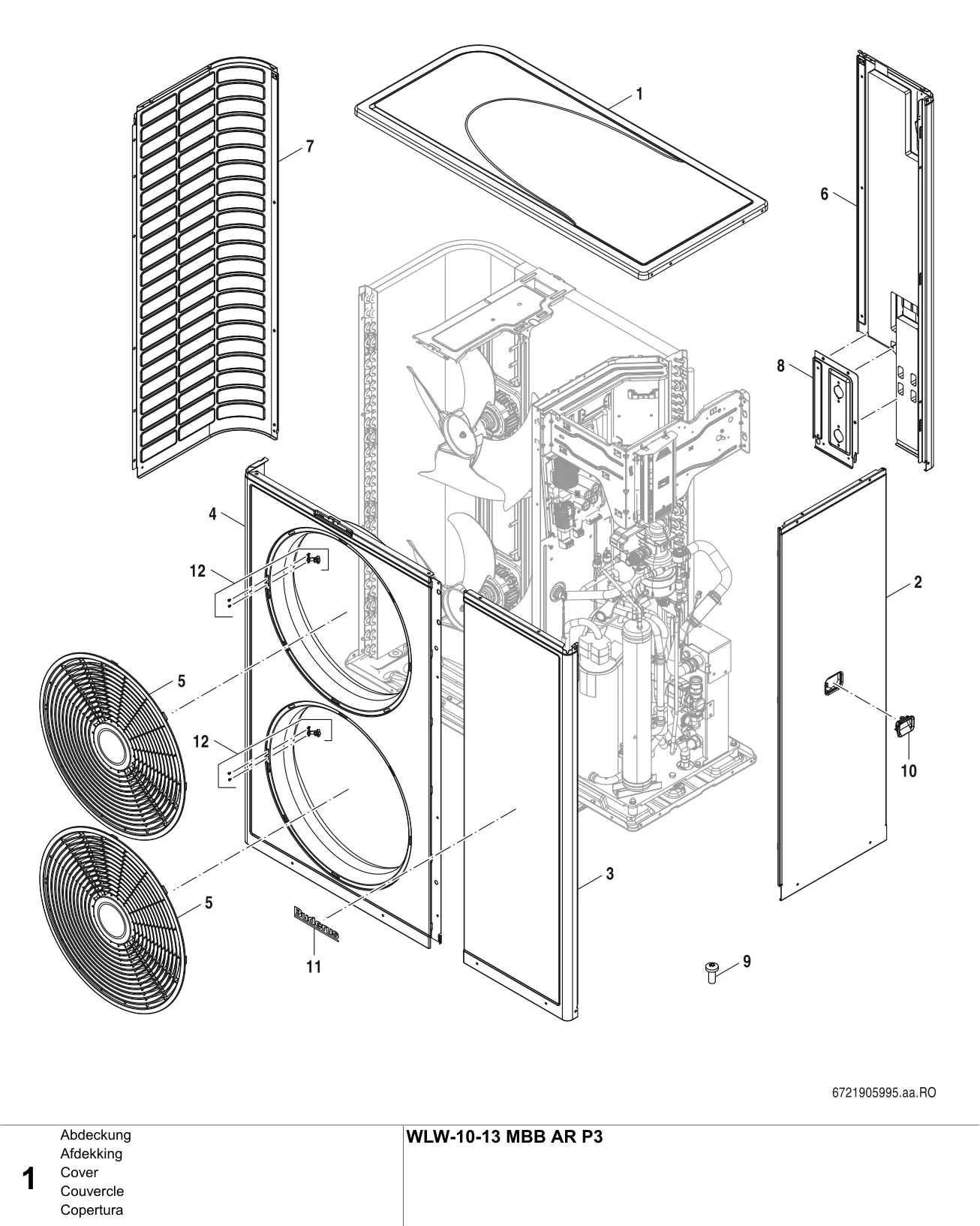Explosietekening Couvercle — Buderus WLW-10-13 MBB AR/AR P3