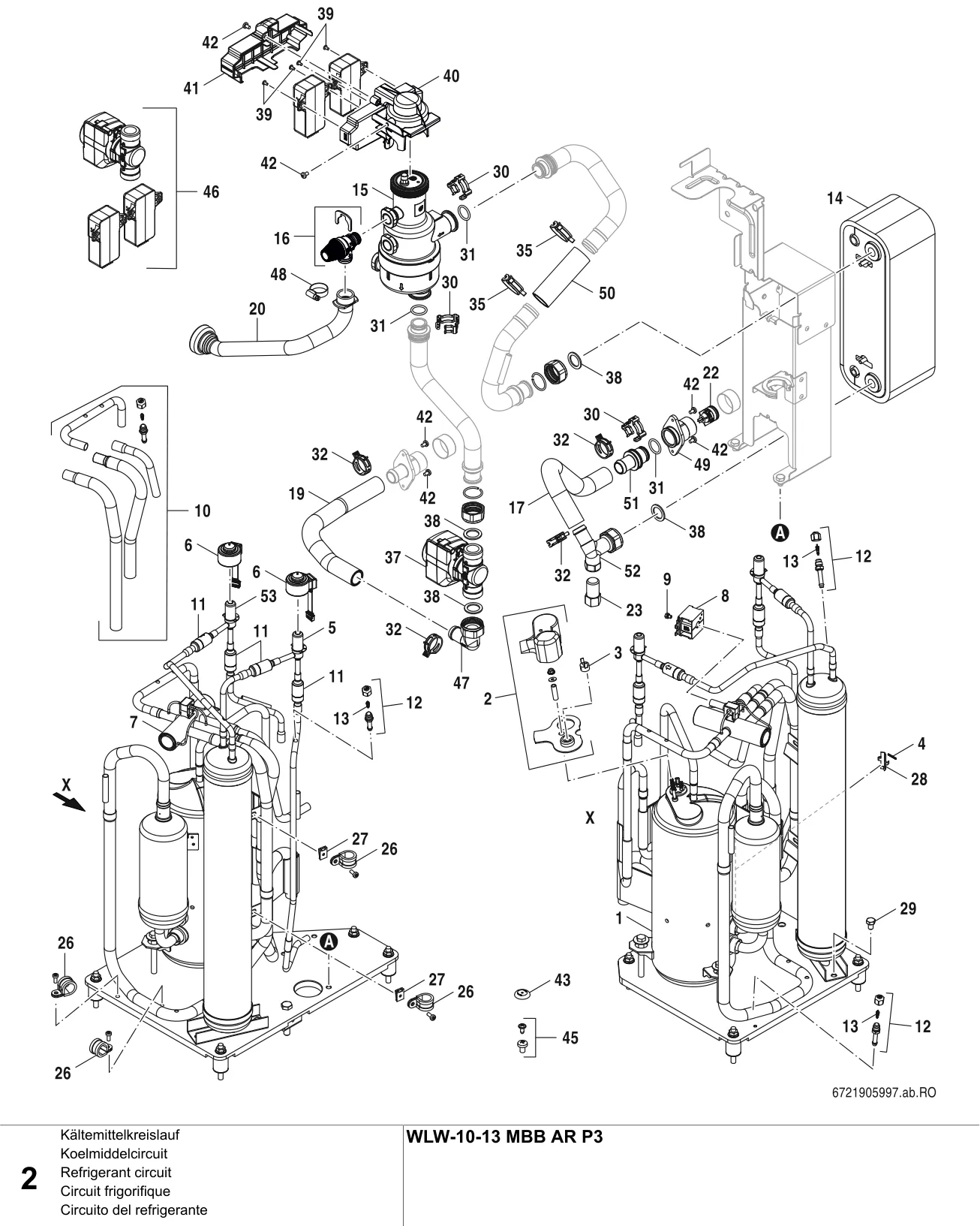 Explosietekening Circuit frigorifique — Buderus WLW-10-13 MBB AR/AR P3
