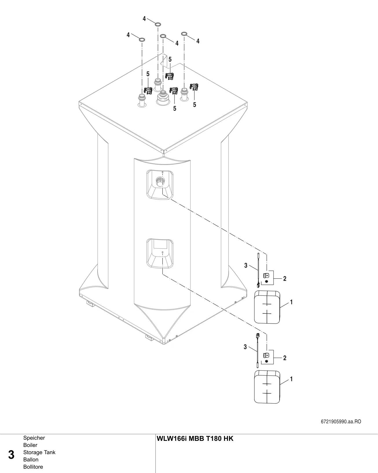 Schéma éclaté Ballon — Buderus WLW166i MBB T180 HK