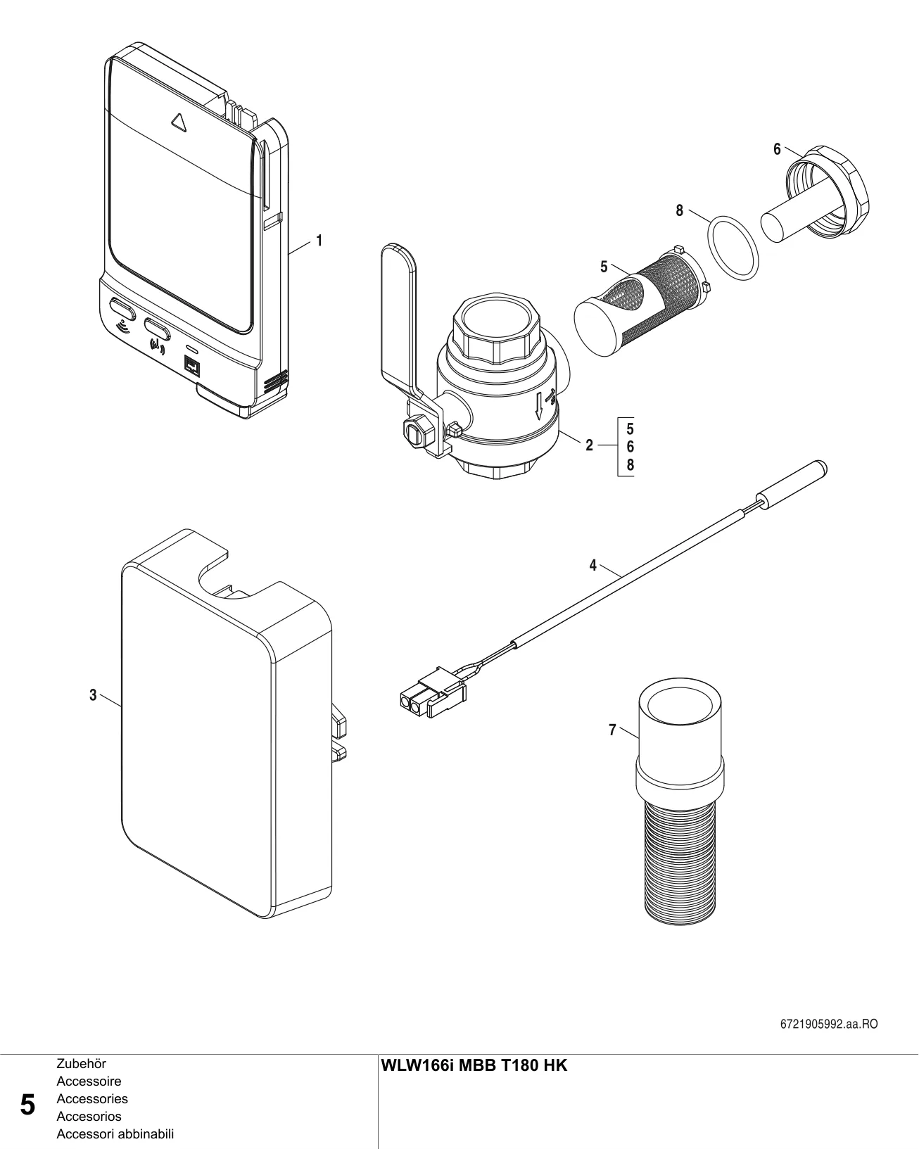 Schéma éclaté Accesorios — Buderus WLW166i MBB T180 HK