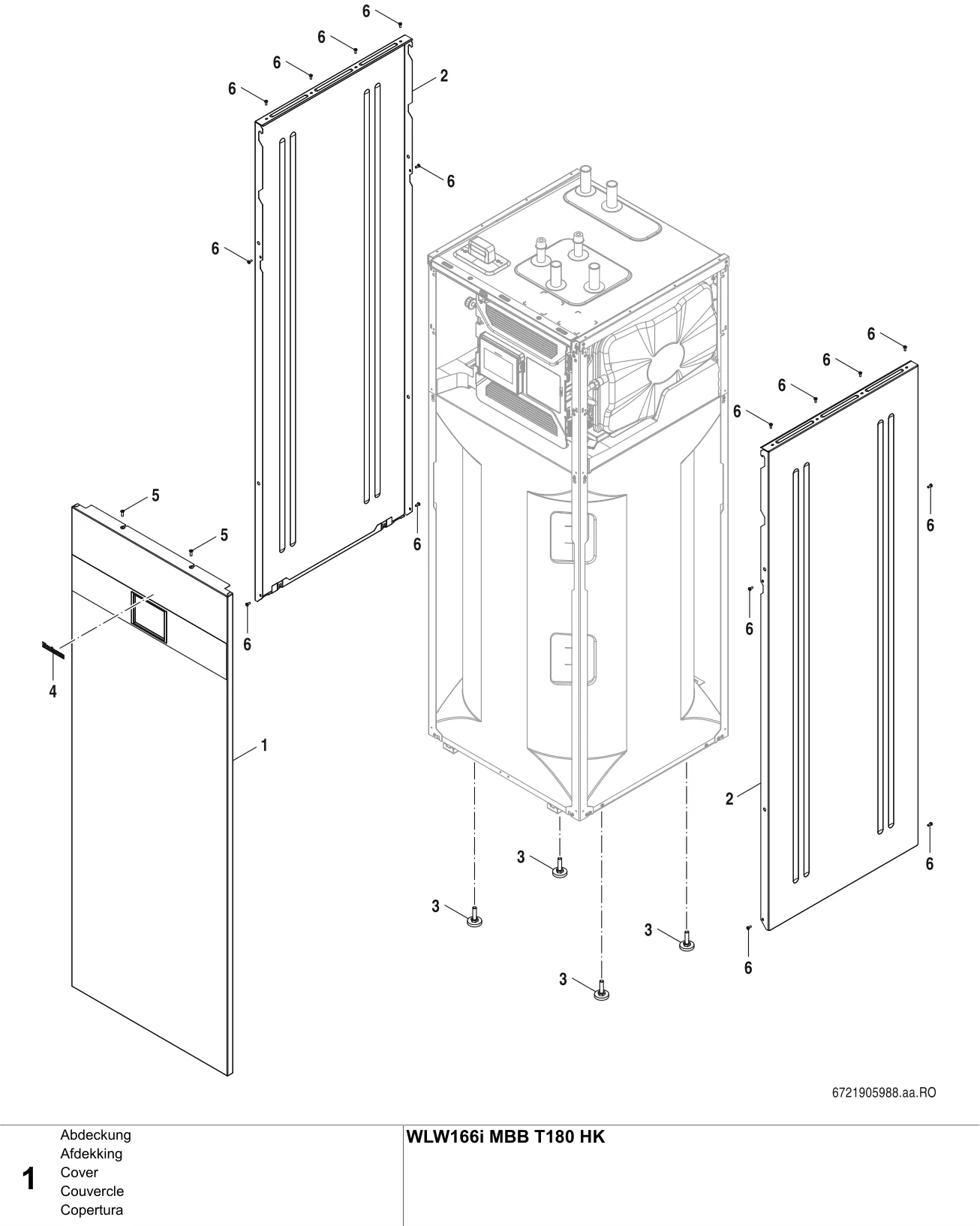 Schéma éclaté Couvercle — Buderus WLW166i MBB T180 HK