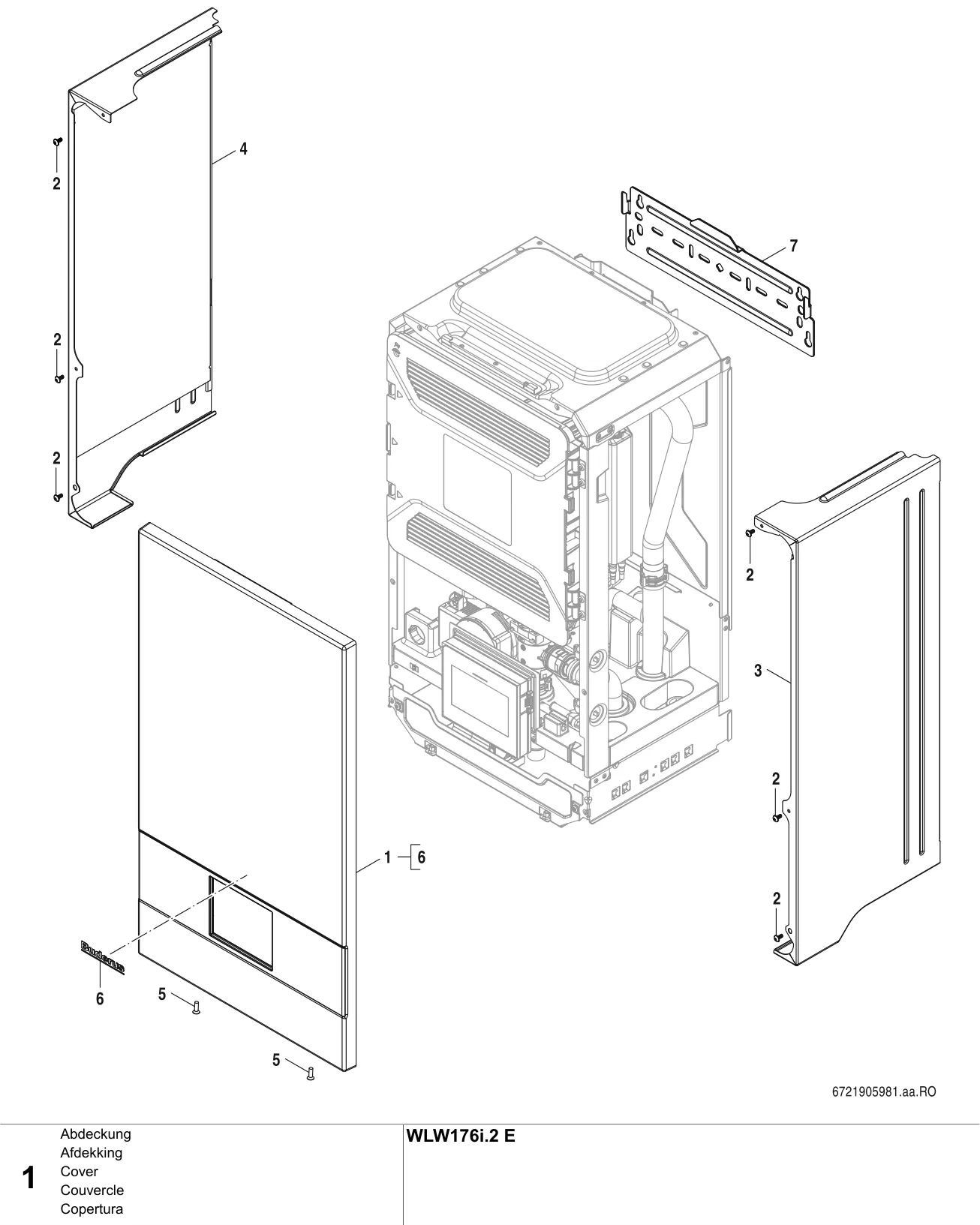 Schéma éclaté Couvercle — Buderus WLW176i.2 E