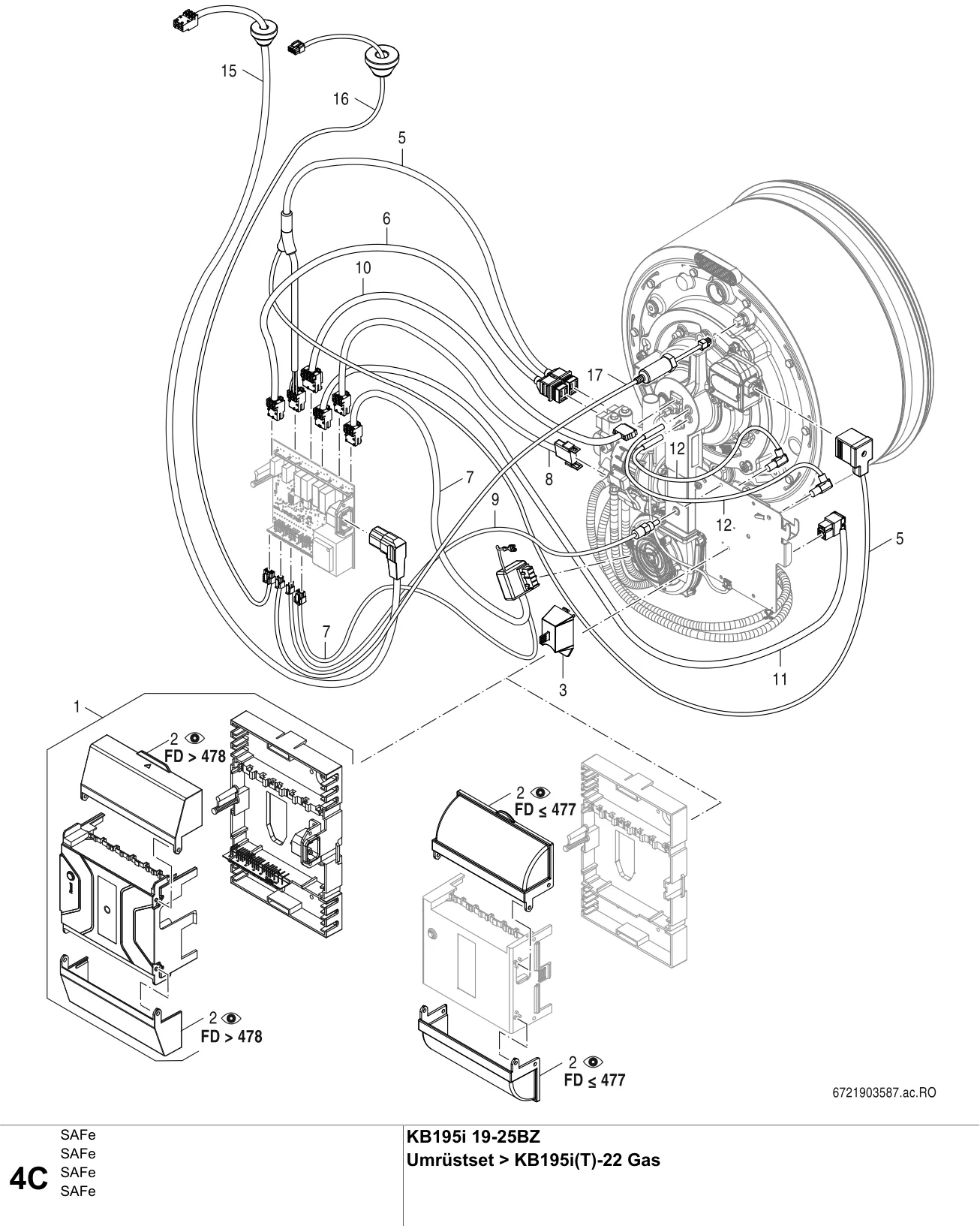 Schéma éclaté SAFe C — Buderus KB195i BZ 19-25, Umrüstset KB195i(T)BZ>KB195i(T)-22 Gas