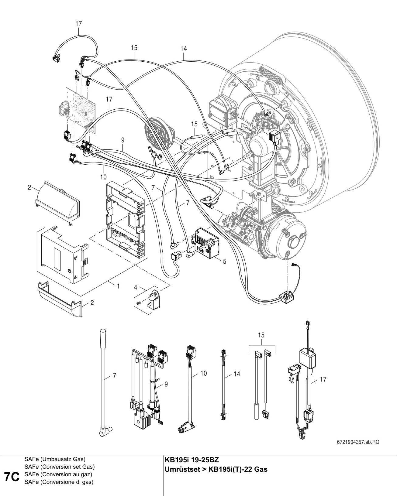 Schéma éclaté SAFe (Conversion au gaz) C — Buderus KB195i BZ 19-25, Umrüstset KB195i(T)BZ>KB195i(T)-22 Gas