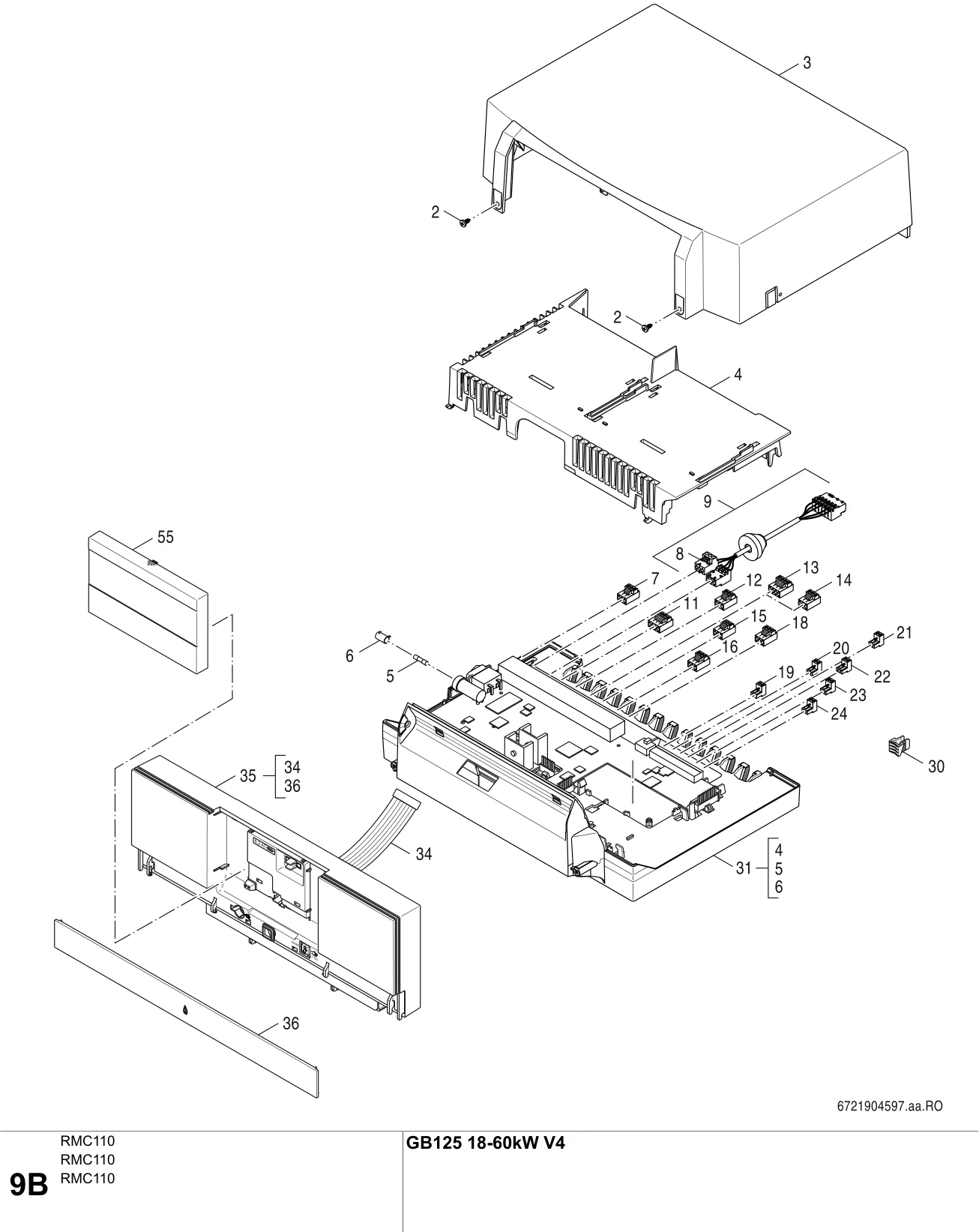 Explosietekening RMC110 B — Buderus GB125 18-60 kW V4, MC110