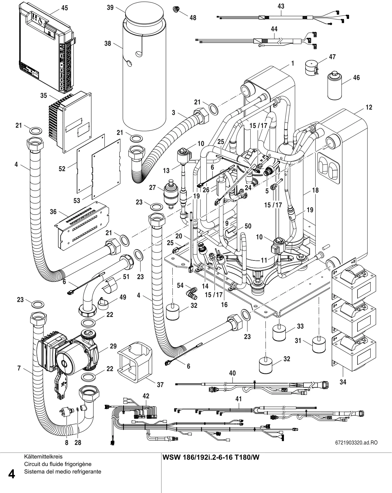 Explosietekening Circuit du fluide frigorigène (4) — Buderus WSW 196i.2-6-16TXW