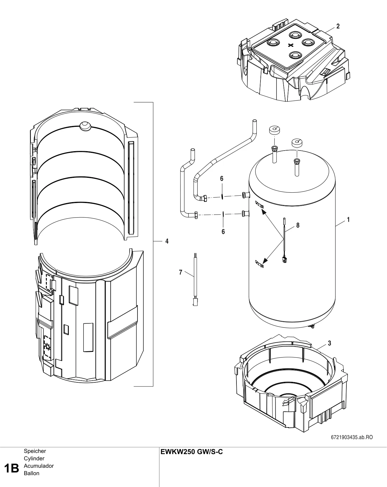 Schéma éclaté Ballon B — Buderus EWKW250-GW/GS-C