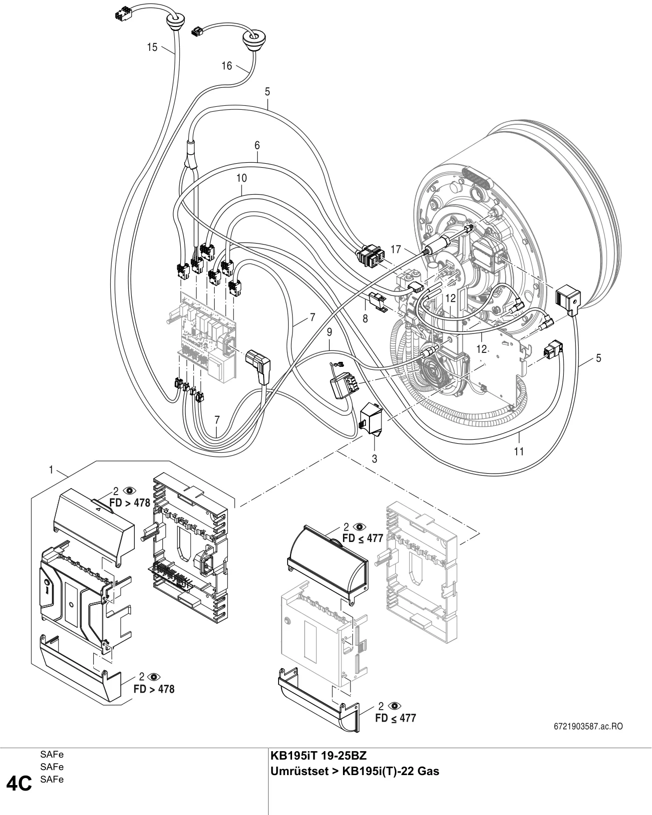Schéma éclaté SAFe C — Buderus KB195iT 19-25BZ, Umrüstset KB195i(T)BZ>KB195i(T)-22 Gas