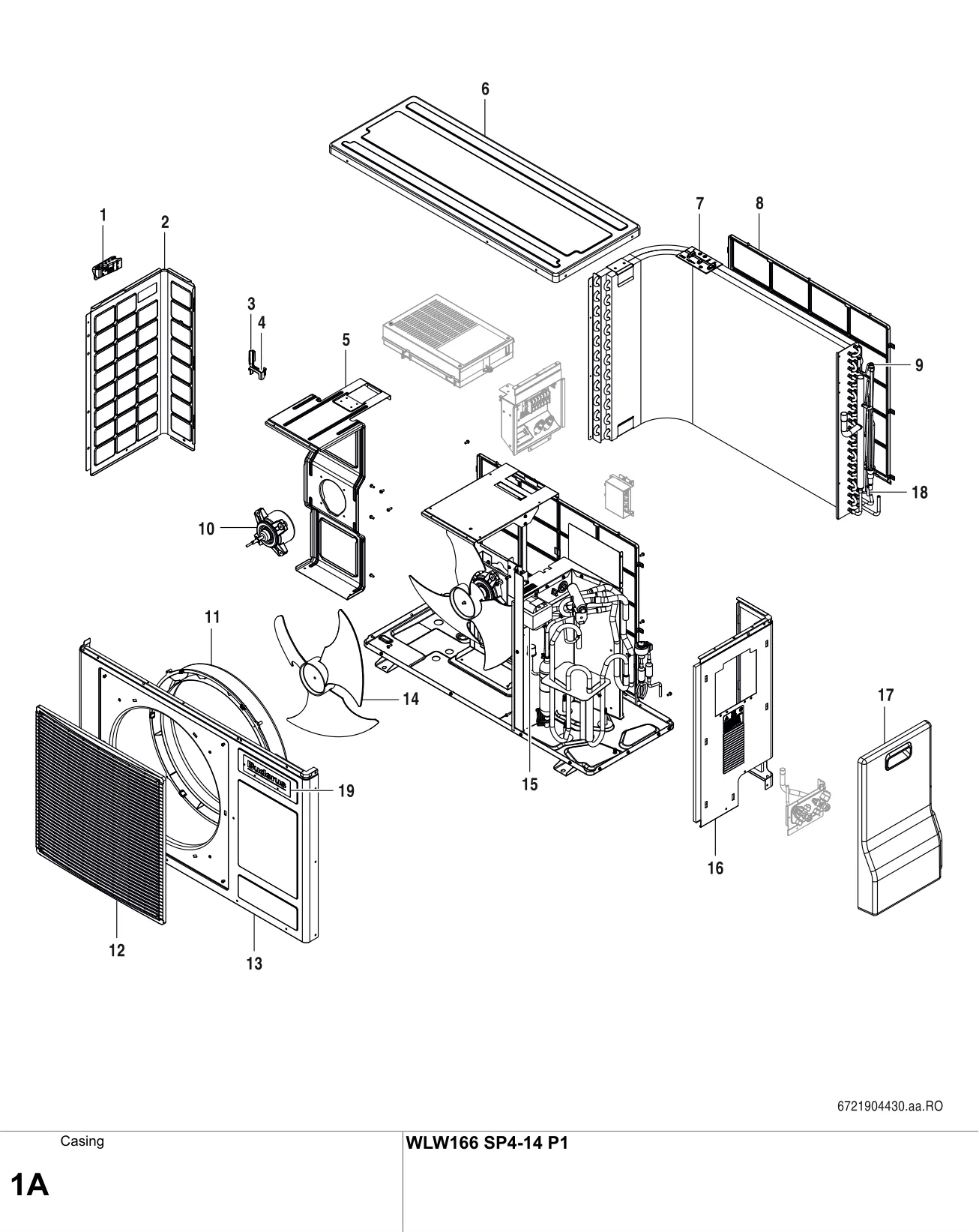 Explosietekening Habillage A — Buderus WLW166 SP4-14 P1
