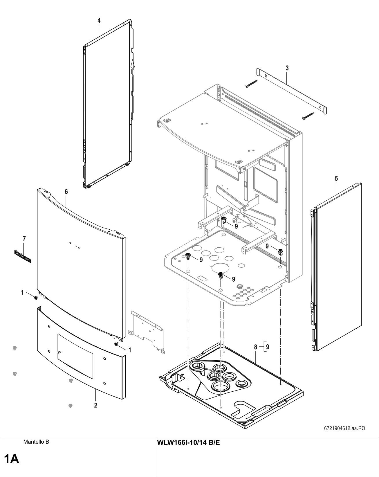 Schéma éclaté Mantello B A — Buderus WLW166i-10/14 B/E