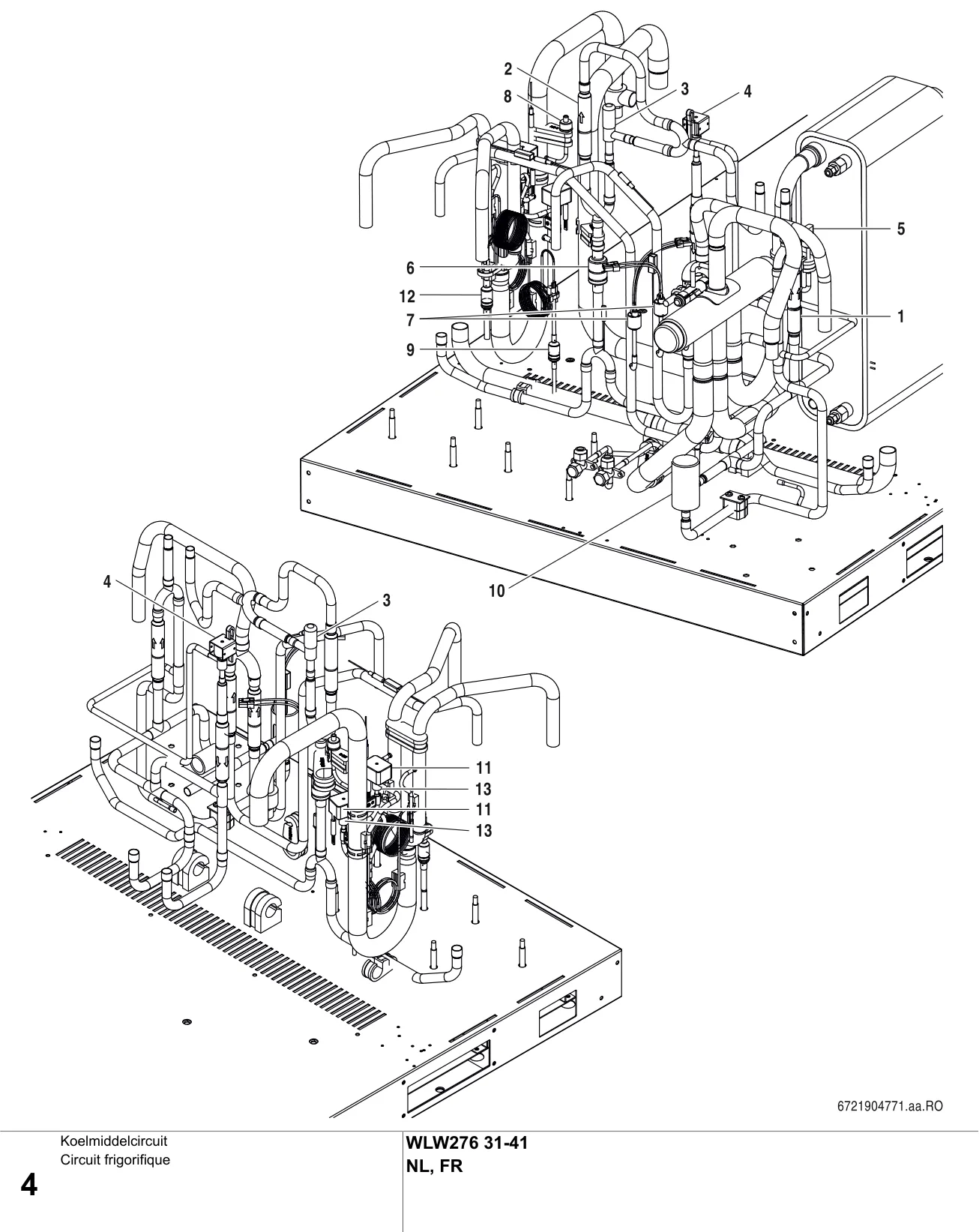 Schéma éclaté Circuit frigorifique — Buderus WLW276 31-41