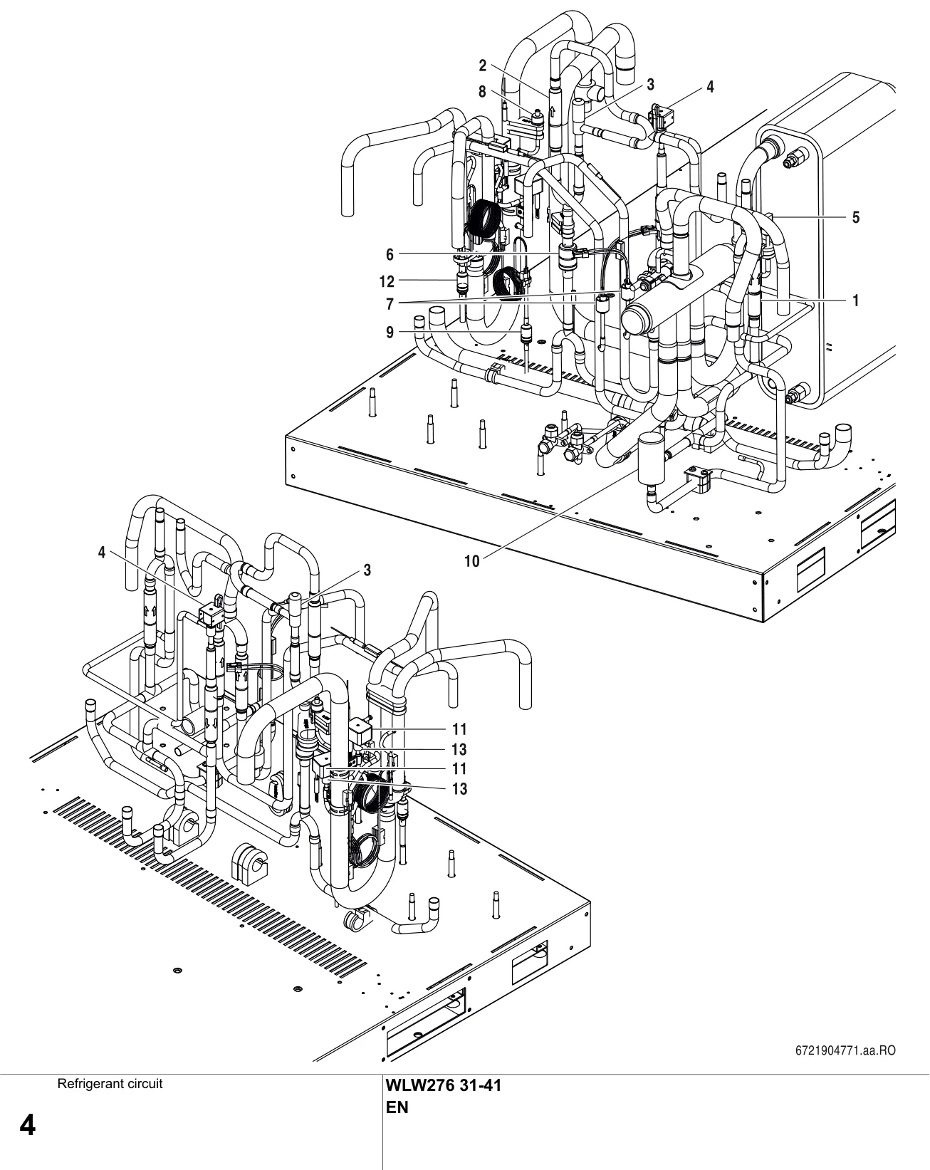 Schéma éclaté Circuit frigorifique — Buderus WLW276 31-41