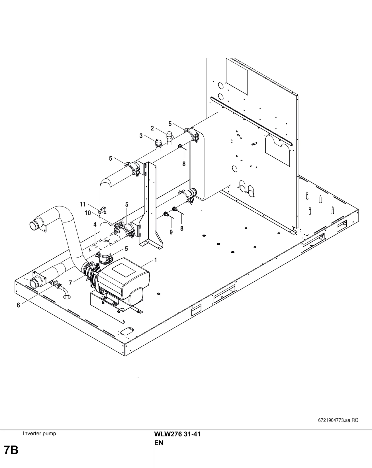 Schéma éclaté Inverter pump B — Buderus WLW276 31-41