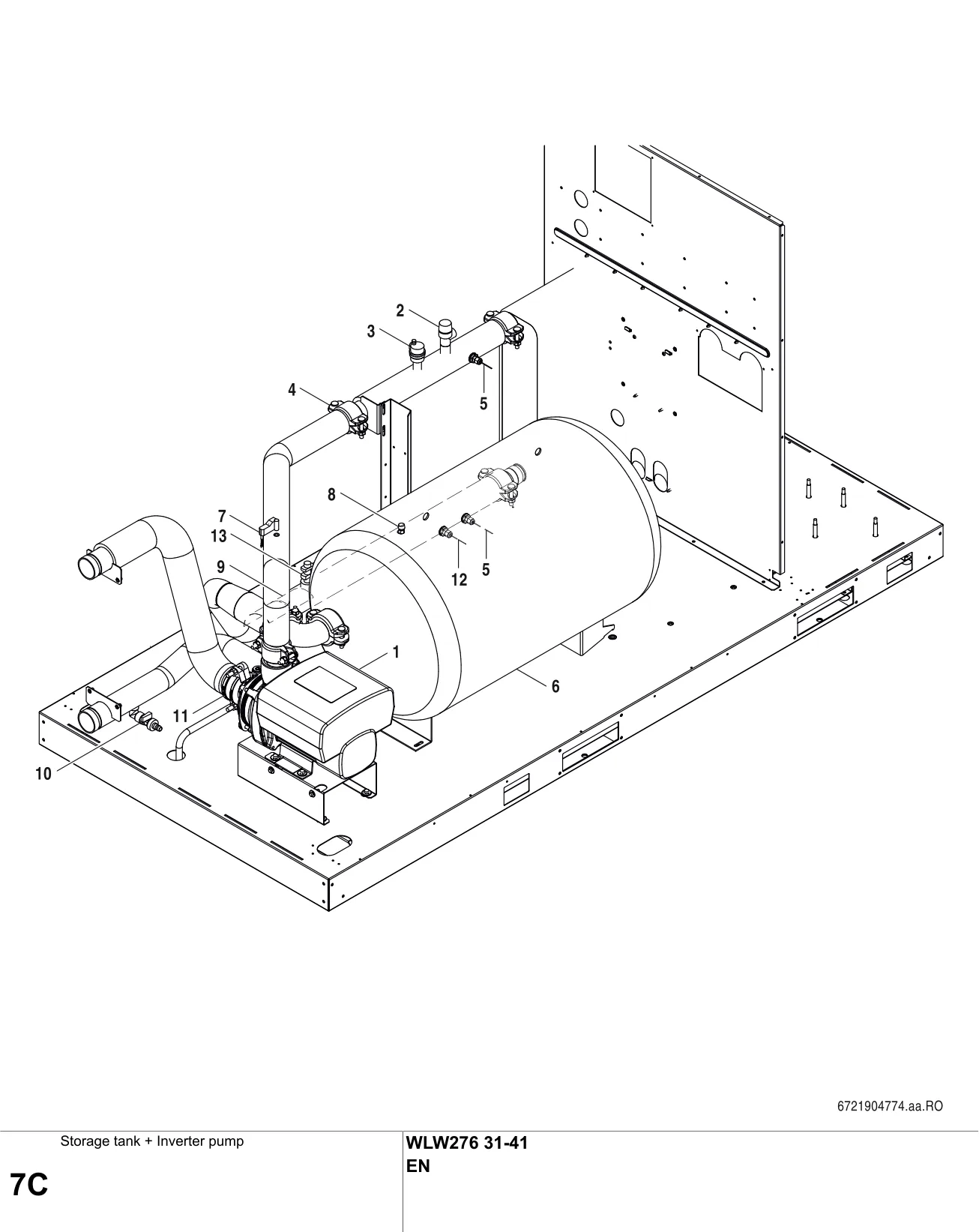 Schéma éclaté Storage tank + Inverter pump C — Buderus WLW276 31-41