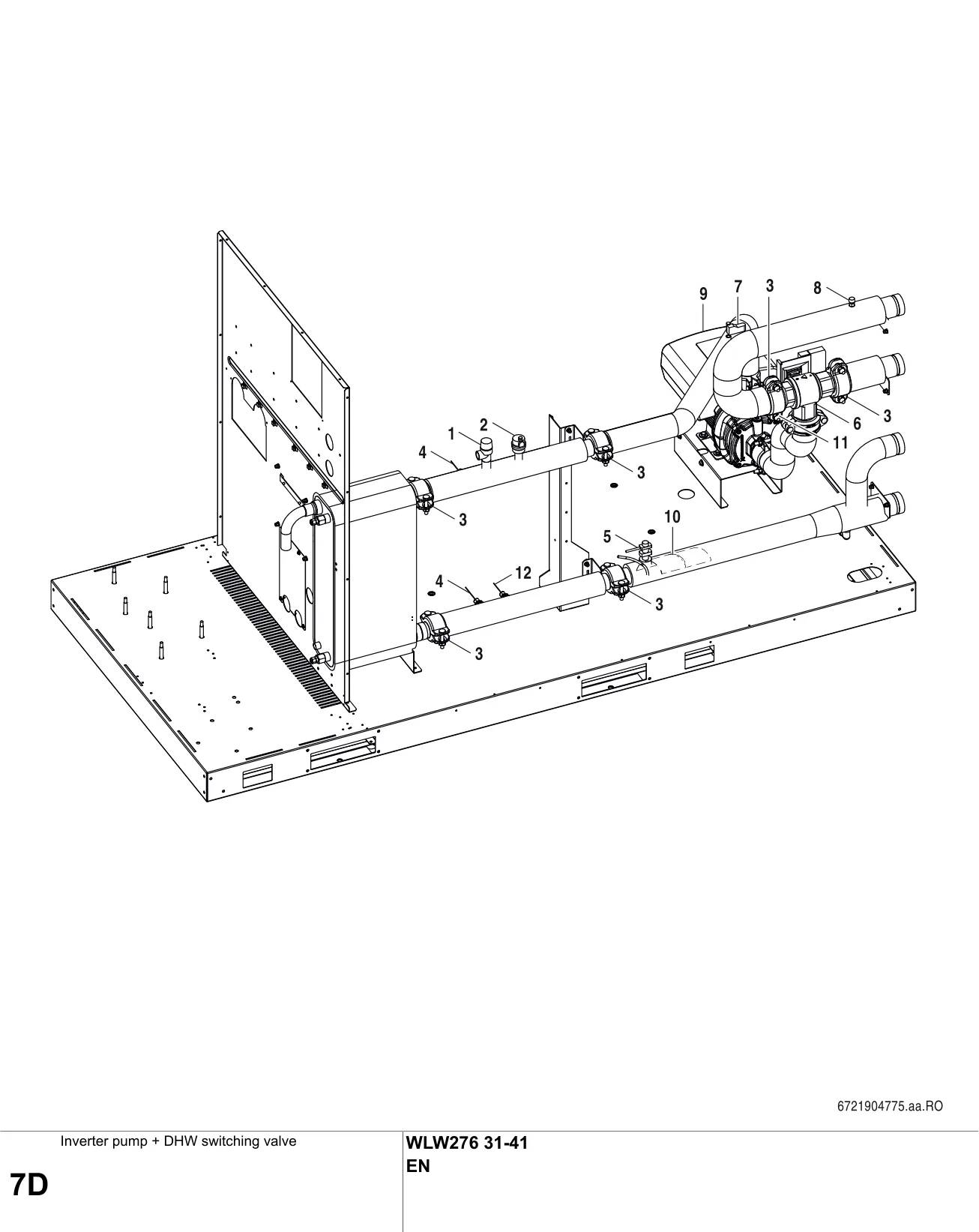 Schéma éclaté Inverter pump + DHW switching valve D — Buderus WLW276 31-41
