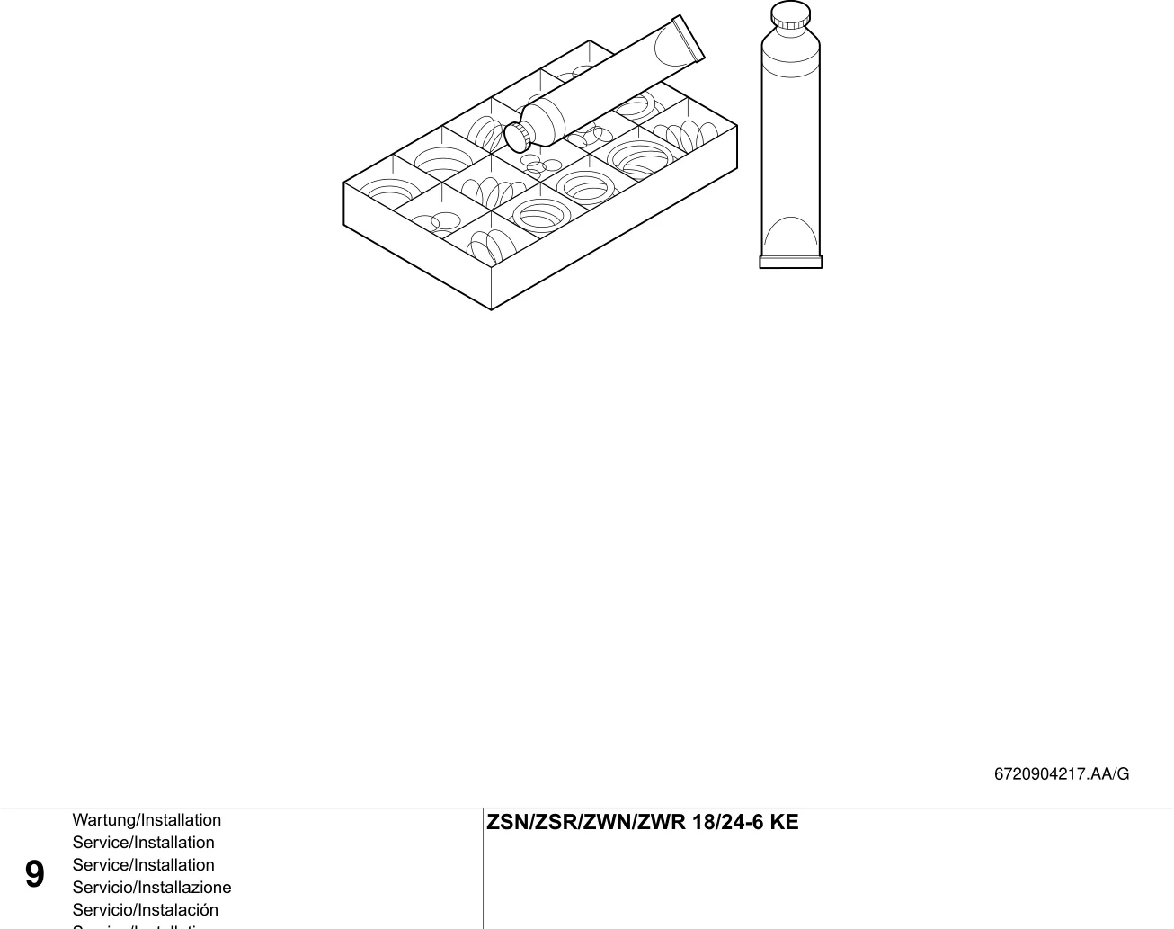 Schéma éclaté Service/Installation — Buderus ZSN/ZSR/ZWN/ZWR 18/24-6 K