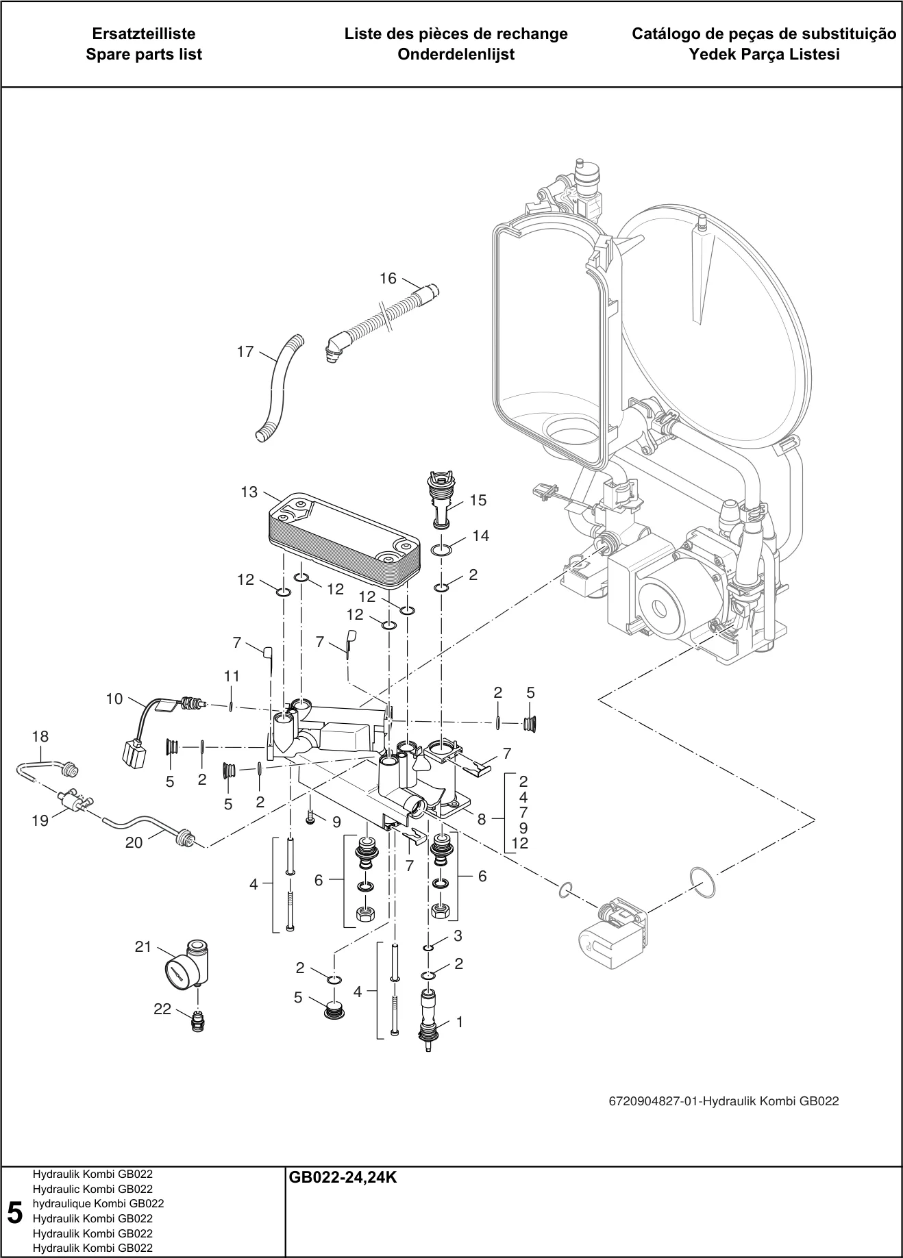 Schéma éclaté Yedek Parça Listesi (5) — Buderus GB022-24(K)