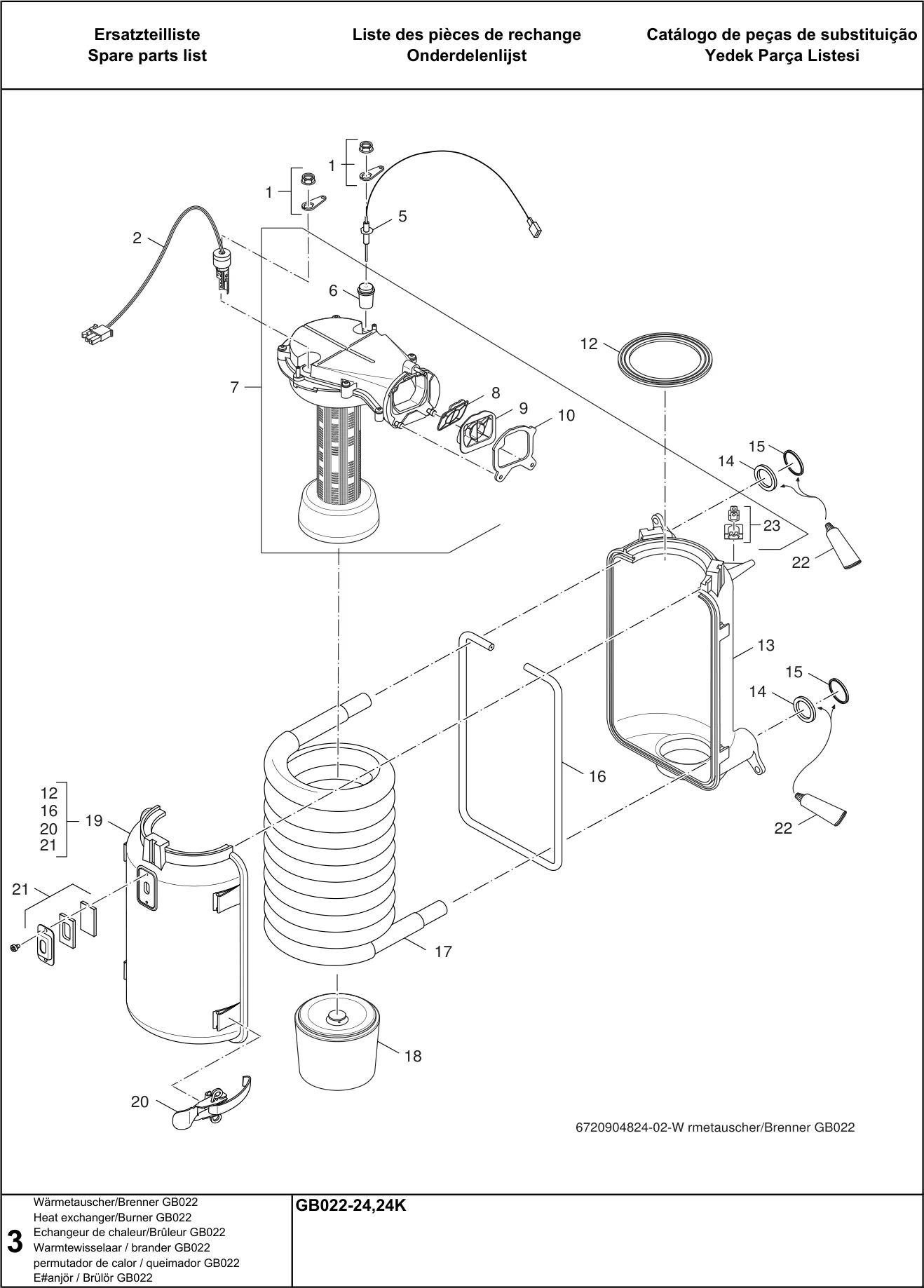 Schéma éclaté Yedek Parça Listesi (3) — Buderus GB022-24(K)