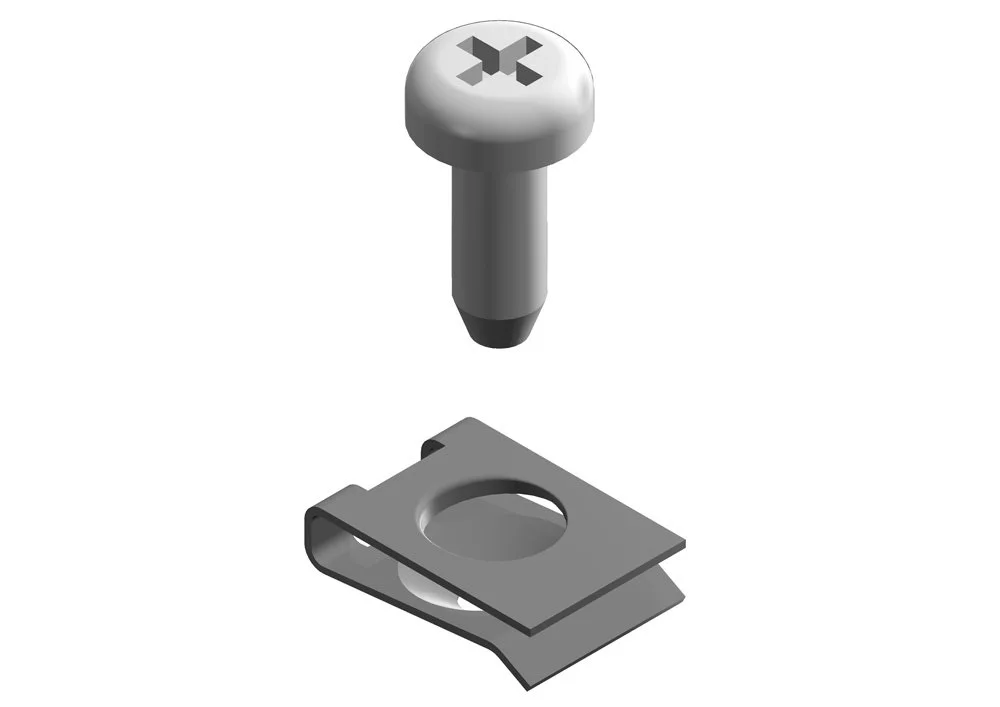 Bosch Ecrou en pince + Vis 4,8x13 (2x)